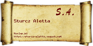 Sturcz Aletta névjegykártya