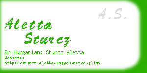 aletta sturcz business card